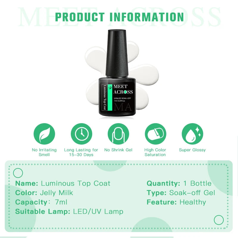 Vernis à ongles gel UV phosphorescent – ​​MEET ACROSS 7 ml
