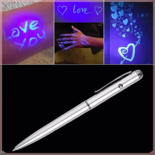 Stylo à encre invisible avec lumière UV magique 