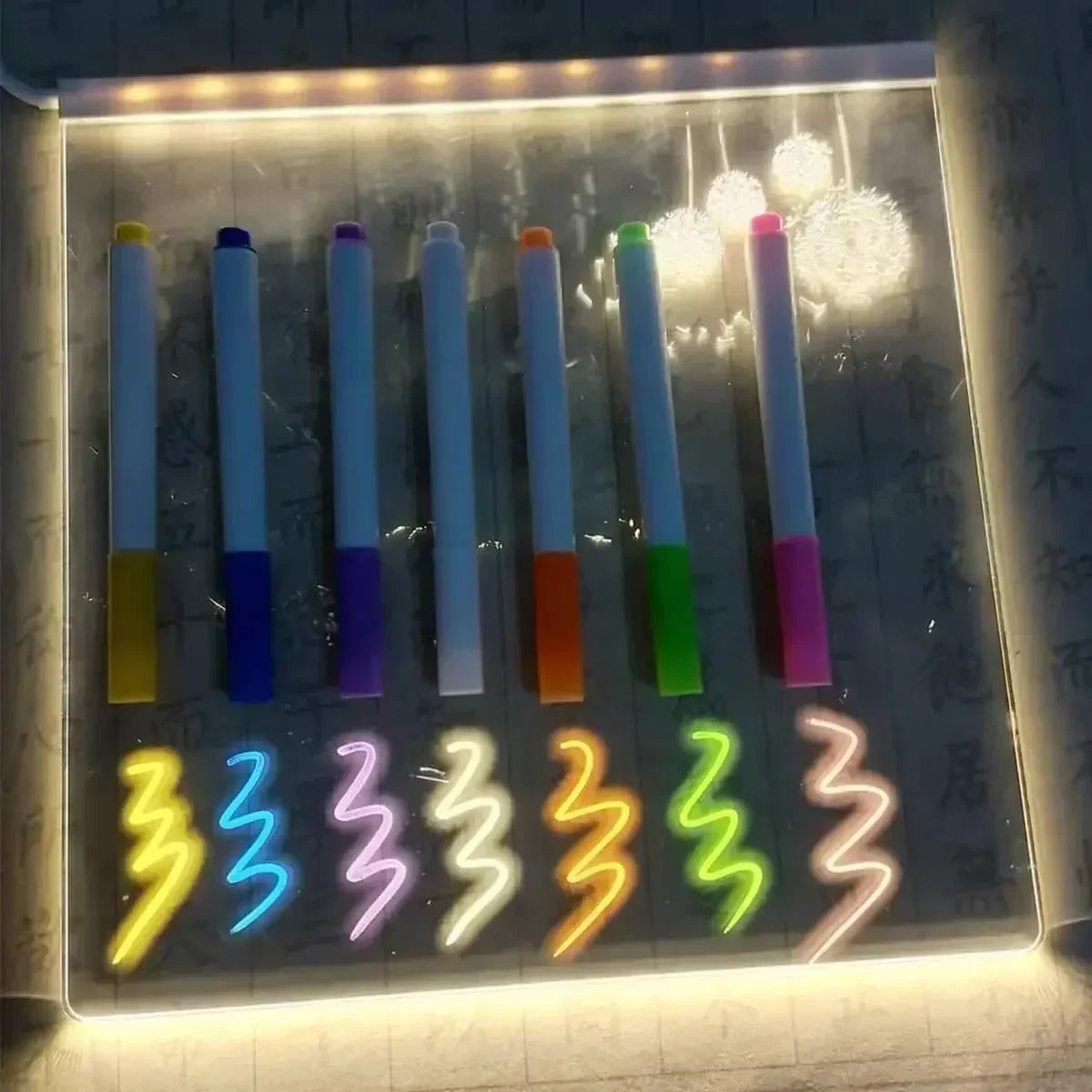 Tableau à dessin et à messages en acrylique à LED