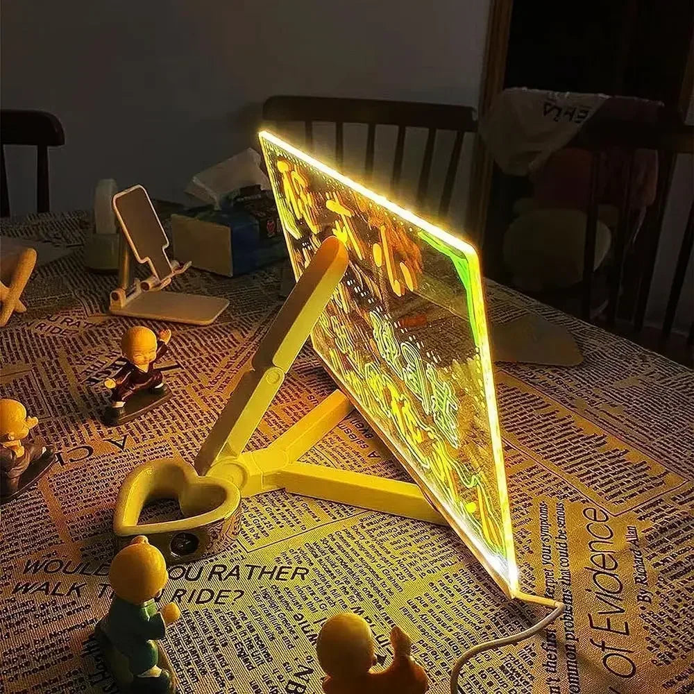Tableau à dessin et à messages en acrylique à LED