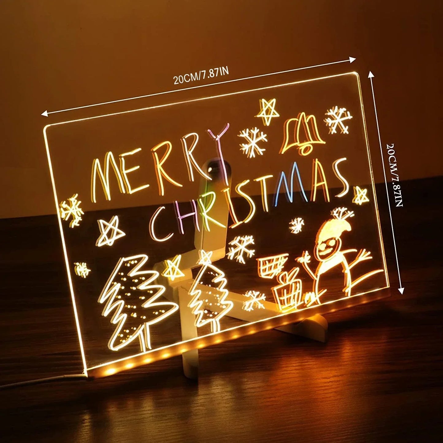 Tableau à dessin et à messages en acrylique à LED