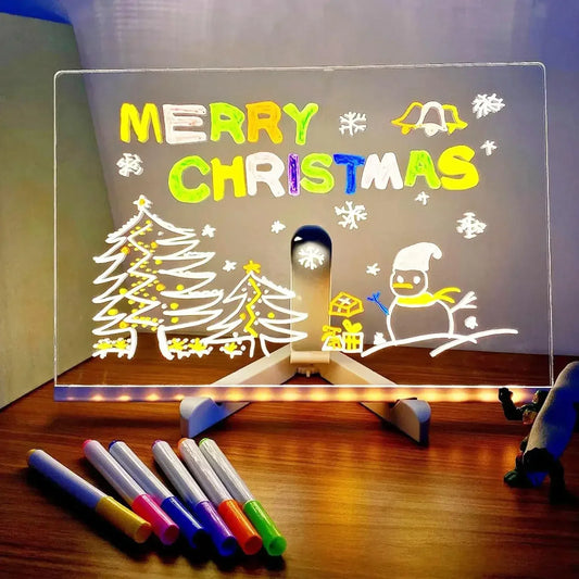 Tableau à dessin et à messages en acrylique à LED